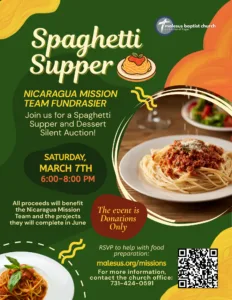 Read more about the article Malesus Baptist Church, Jackson will be going on a mission trip to Nicaragua from May 29 – June 6. They would appreciate your help!